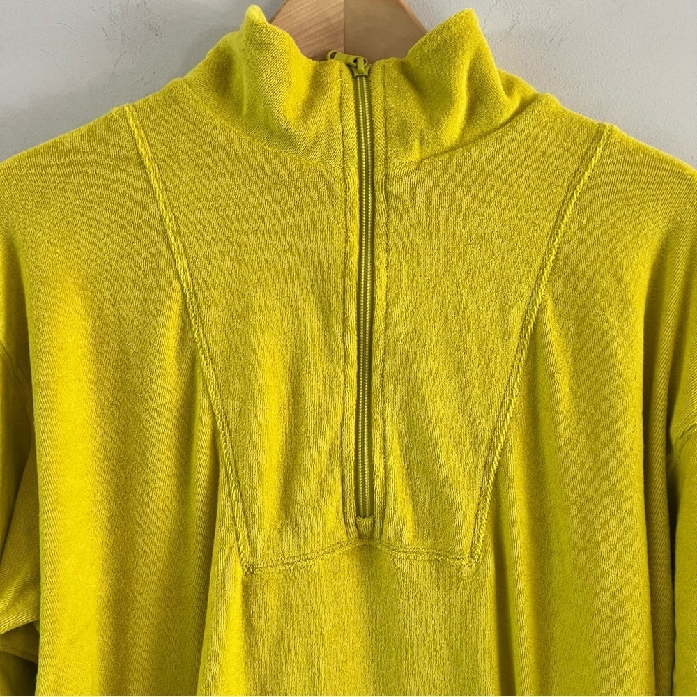 Offline by aerie Half zip mock neck terry pullover top Ladies size small yellow - Picture 2 of 8